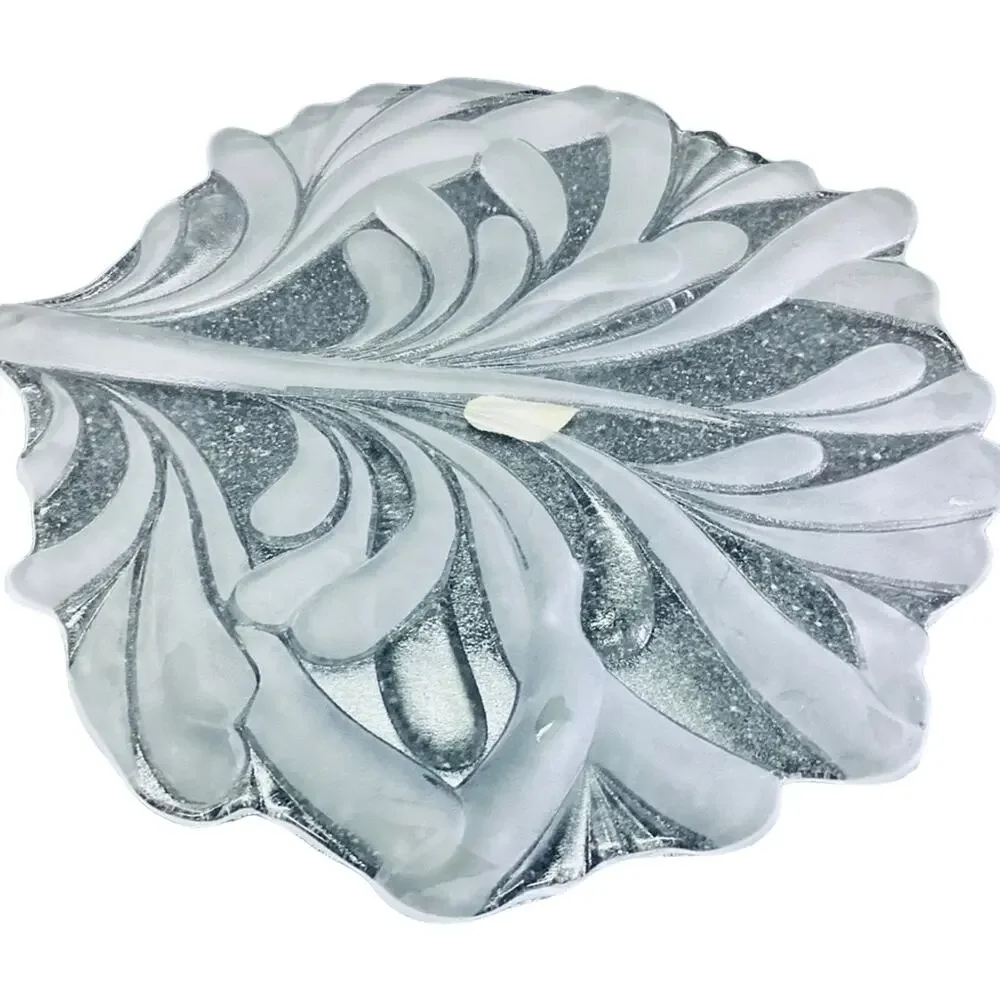Vintage Walther Frosted Crystal Serving Platter